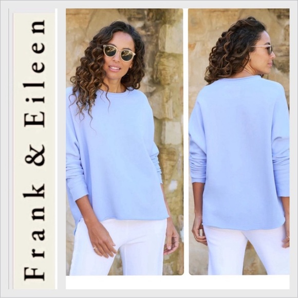 Frank & Eileen Tops - Frank & Eileen Anna Long Sleeve Capelet Triple Fleece Saltwater Blue Size Small